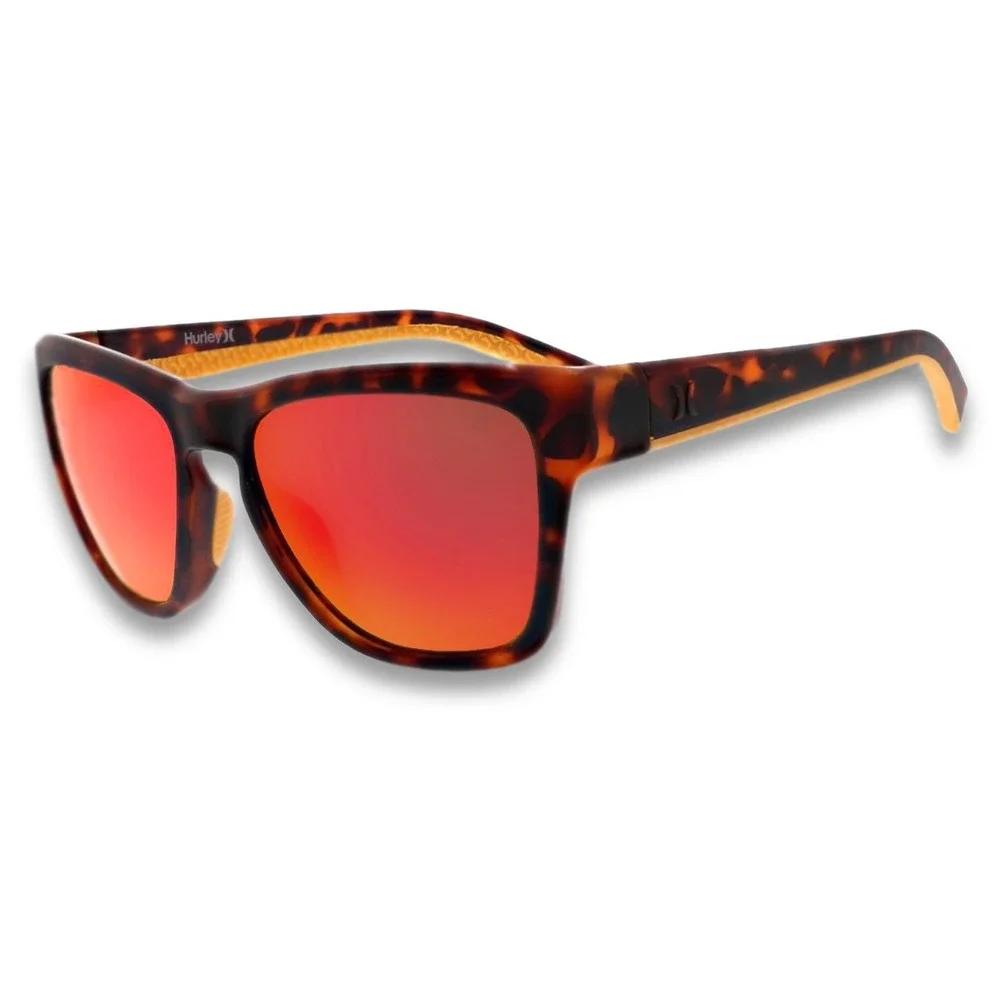 Hurley‎ Swell Polarized Sunglasses NWT Tortoise / Red Mirror - #44387-SUN1